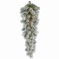Vickerman 48" Artificial Frosted White Pine Teardrop 50 Clear Lights