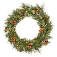 Vickerman 30" Artificial Manowa Mix Pine Wreath 50 Clear Lights