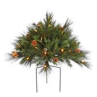Vickerman 1.5' x 36" Artificial Manowa Mix Pine Bush 50 LED Warm White Lights