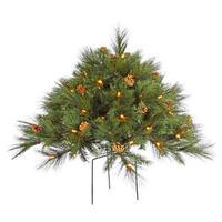 Vickerman 2' x 36" Artificial Manowa Mix Pine Bush 50 Warm White Italian LED Lights