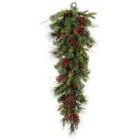 Vickerman 36" Artificial Cibola Mix Teardrop with Berries and Pine Cones