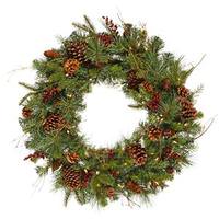 Vickerman 30" Artificial Cibola Mix Berry Wreath 50 Clear Lights