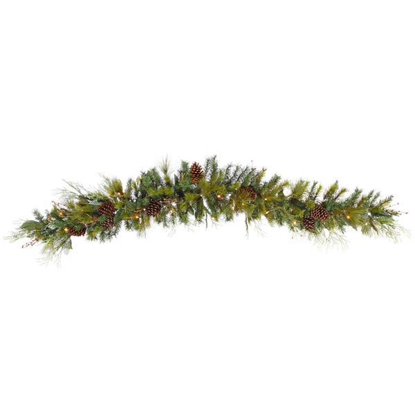6' Artificial Sciota Mix Pine Swag Garland 50 Clear Lights