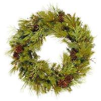 Vickerman 30" Artificial Sciota Mix Pine Wreath 50 Clear Lights