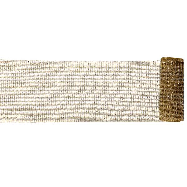 12' x 6" Gold Mesh Sparkle Ribbon