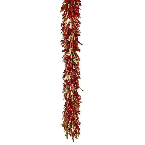 8.5'  Artificial Red Gold Foil Garland