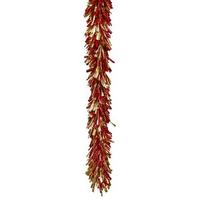 Vickerman 8.5'  Artificial Red Gold Foil Garland