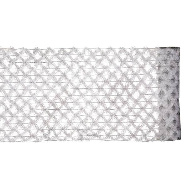 30' x 12" White Tinsel Wired Ribbon