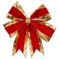 Vickerman 24" x 30" Red / Gold Structured Outdoor Bow