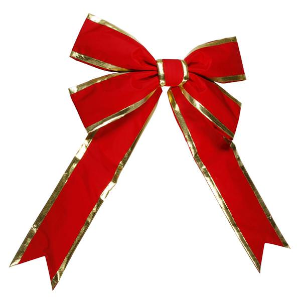 60" x 79" Red / Gold Bow