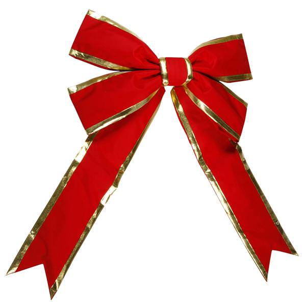72" x 86" Red / Gold Felt Bow