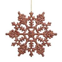 Vickerman 6.25" Mocha Glitter Snowflake Ornament (12 pack)