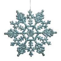 Vickerman 8" Baby Blue Glitter Snowflake Ornament (12 pack)