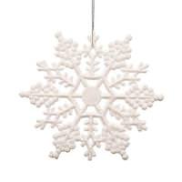 View 8" White Glitter Snowflake Ornament (12 pack)