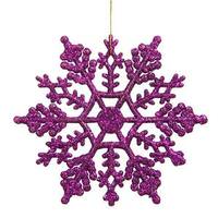 Vickerman 8" Purple Glitter Snowflake Ornament (12 pack)
