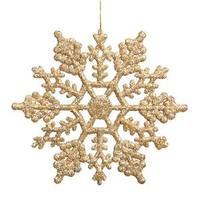 Vickerman 8" Gold Glitter Snowflake Ornament (12 pack)