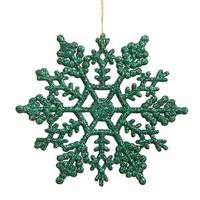 Vickerman 8" Green Glitter Snowflake Ornament (12 pack)