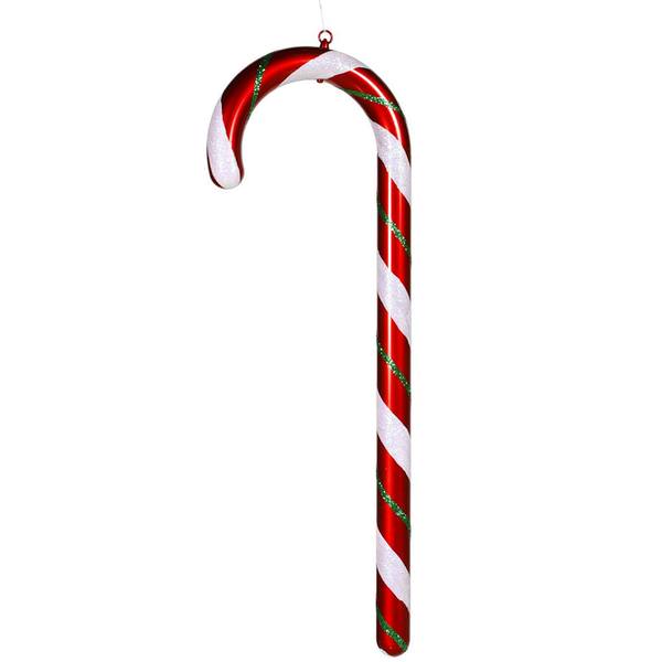 36" Red / White / Green Glitter Candy Cane Ornament