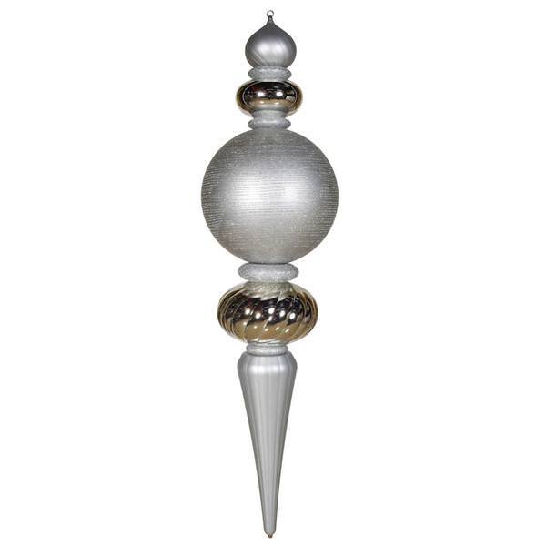 62" Silver Shiny / Matte / Glitter Finial Ornament