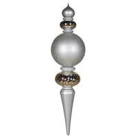 Vickerman 62" Silver Shiny / Matte / Glitter Finial Ornament