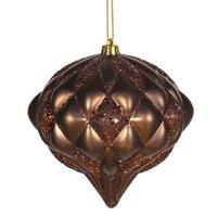 Vickerman 5.7" Chocolate Matte Glitter Diamond Onion Ornament