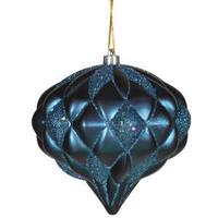 Vickerman 5.7" Sea Blue Matte Glitter Diamond Onion Ornament