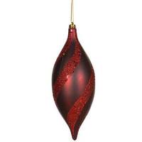 Vickerman 11" Burgundy Matte Glitter Spiral Drop Ornament