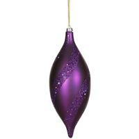 Vickerman 11" Purple Matte Glitter Spiral Drop Ornament