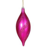 Vickerman 11" Cerise Matte Glitter Spiral Drop Ornament