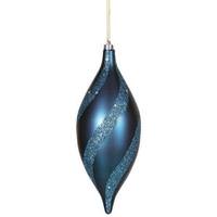 Vickerman 11" Sea Blue Matte Glitter Spiral Drop Ornament