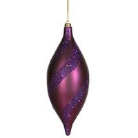 Vickerman 11" Plum Matte Glitter Spiral Drop Ornament