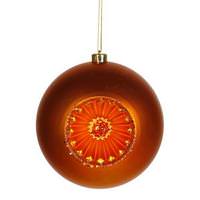Vickerman 8" Burnished Orange Matte Glitter Old Fashioned Ball Ornament