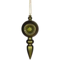 Vickerman 8" Dark Olive Matte Glitter Old-Fashioned Finial Ornament