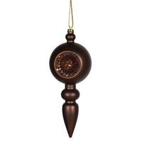 Vickerman 8" Chocolate Matte Glitter Old-Fashioned Finial Ornament