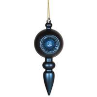 Vickerman 8" Sea Blue Matte Glitter Old-Fashioned Finial Ornament