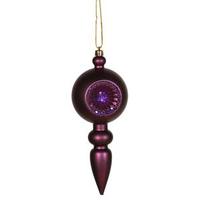 Vickerman 8" Plum Matte Glitter Old-Fashioned Finial Ornament