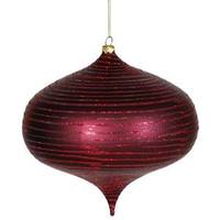 Vickerman 6.3" Burgundy Matte Glitter Smooth Onion Ornament