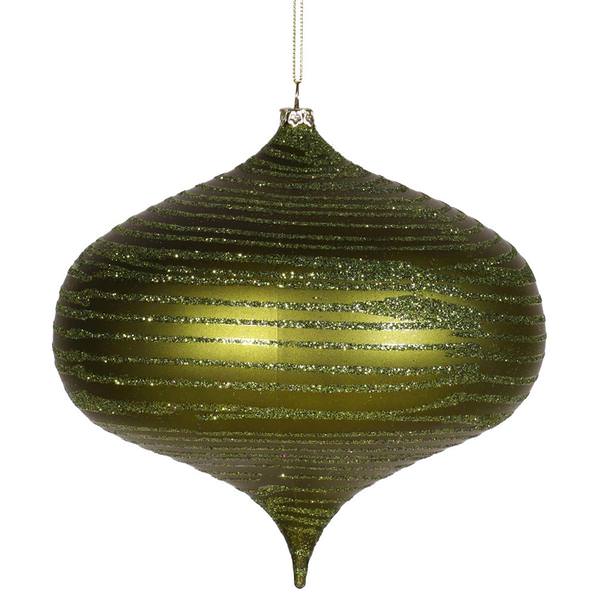 6.3" Dark Olive Matte Glitter Smooth Onion Ornament
