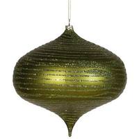 Vickerman 6.3" Dark Olive Matte Glitter Smooth Onion Ornament