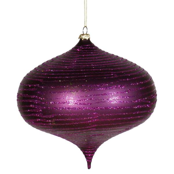 6.3" Plum Matte-Glitter Onion Ornament
