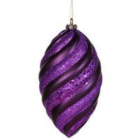 Vickerman 8" Purple Matte Glitter Swirl Drop Ornament