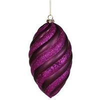 Vickerman 8" Plum Matte Glitter Swirl Drop Ornament