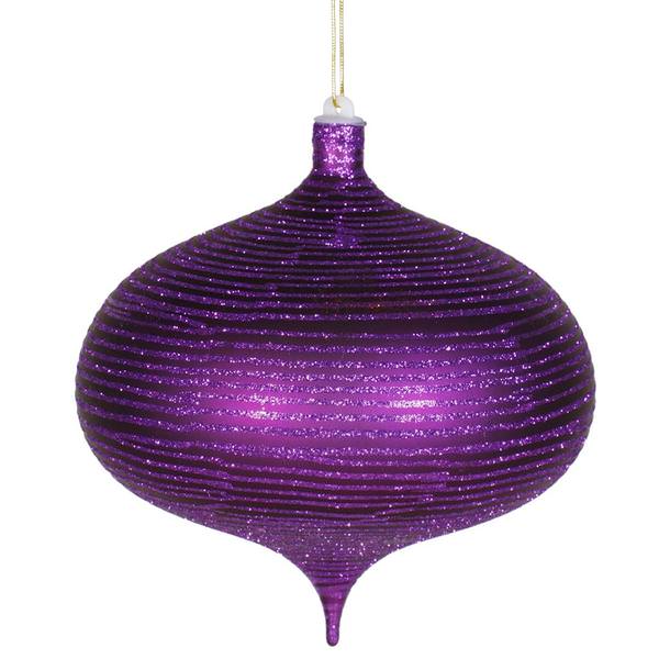 8" Purple Matte Glitter Onion Ornament