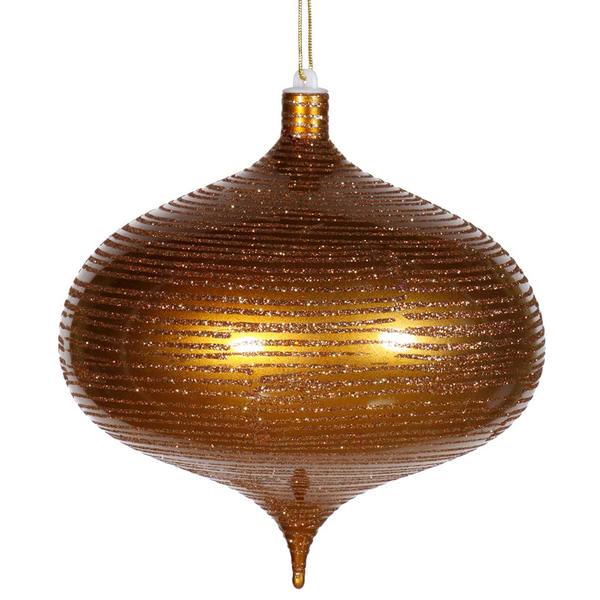8" Antique Gold Matte Glitter Onion Ornament