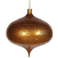 Vickerman 8" Antique Gold Matte Glitter Onion Ornament