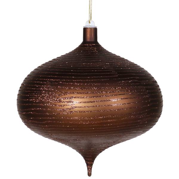 8" Chocolate Matte Glitter Onion Ornament