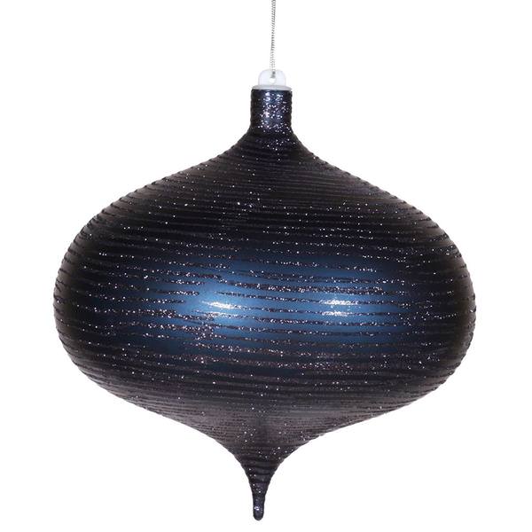 8" Sea Blue Matte Glitter Onion Ornament