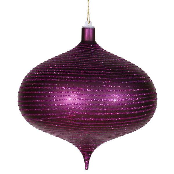 8" Plum Matte-Glitter Onion Ornament