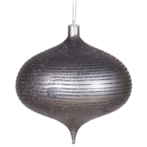 8" Pewter Matte Glitter Onion Ornament