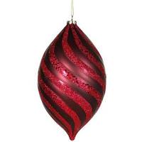 Vickerman 10.5" Burgundy Matte Glitter Spiral Drop Ornament